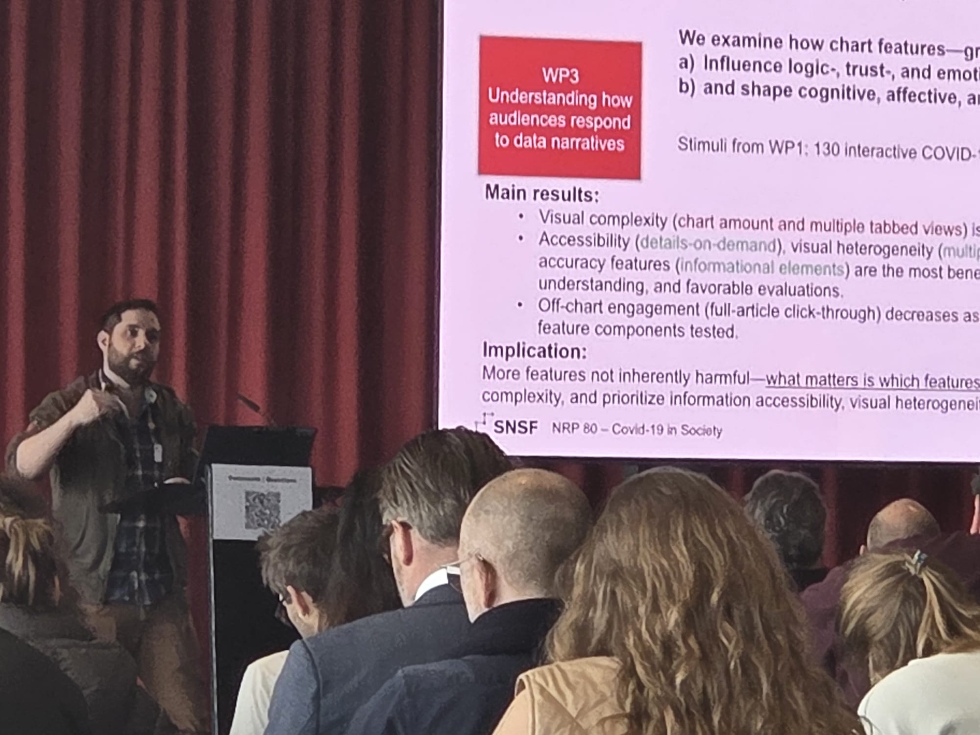 Giuseppe presenting at the NRP 80 conference on Covid-19 in Society in Bern in March 2026